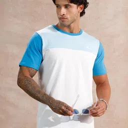 WROGN Men Colourblocked Round Neck Cotton T-shirt-picture-15