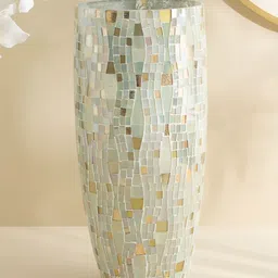 Home Centre Tamaira Plume Green Ceramic Glass Vase-picture-17