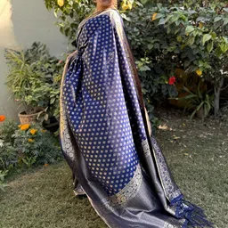 SILKWEAR Woven Design Zari Pure Silk Banarasi Saree image 4