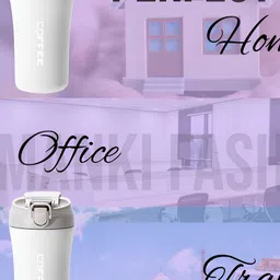 MANKI FASHION White Stainless Steel Core Set of Cups and Mugs image 3