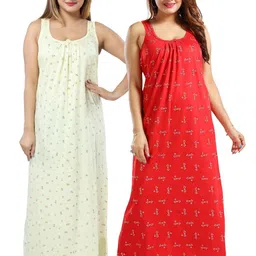 Inner Beats Pack Of 2 Cotton Blend Nightdress-picture-22
