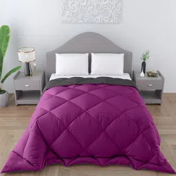 CHICERY Purple & Grey Microfiber AC Room Double Bed Comforter-picture-10