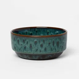 earthy craft Ceramic Soup Bowl Handcrafted Emerald Green Glazed Serving & Snack Bowls image 3