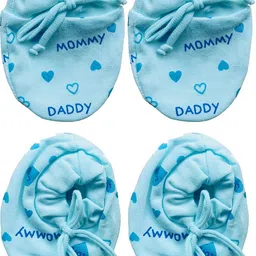 bigbought NEW BORN BABY Mitten Booties Set (Combo of 8 Pairs / 4 Sets) (Age 0-6 Months) image 3