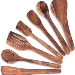 asenterprises 07 Wooden Serving Spoon, Table Spoon, Sugar Spoon Set-picture-27