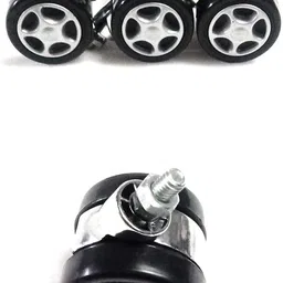 adnate Threaded Twin Castor Revolving Chair Wheel Black Set of 5 Appliance Furniture Caster image 3