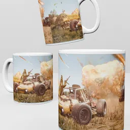 inkywinky PUBG buggy in wheat fieldPrinted Coffe Ceramic Coffee Mug-picture-36