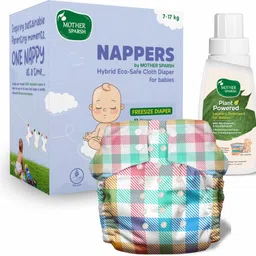 mother sparsh Nappers Free Size Cloth Diaper + 1 Hybrid Soaker Pad & Baby Detergent 200ml-picture-16