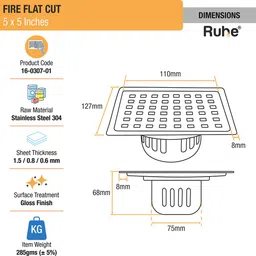 ruhe Floor Stainless Steel Push Down Strainer image 2