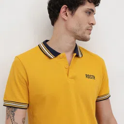 The Roadster Lifestyle Co. Solid Polo Collar T-shirt image 1
