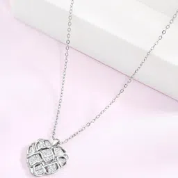 Peora Silver-Plated CZ-Studded Pendant With Chain-picture-44