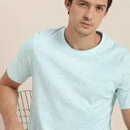 Invictus Indoor Men Blue Printed Round Neck Pure Cotton T-shirt-image-0