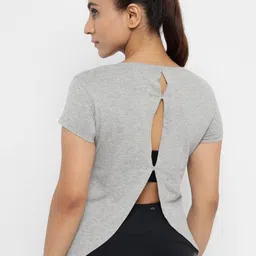 appulse Slim Fit Round Neck Back Open Cotton T-shirt-picture-42