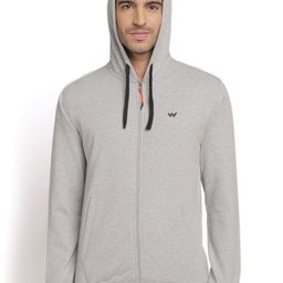 Wildcraft Men Grey Melange Hooded Cotton Sweatshirt-picture-36