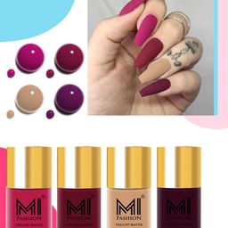 MI FASHION Set of 4 Velvet Matte Nail Polishes - 9.9ml Each-picture-41