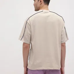 The Roadster Life Co. Contrast Piping Drop-Sleeves Pure Cotton Relaxed Fit T-shirt image 2