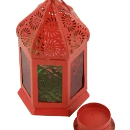Tayhaa Red Metal Morrocan Lantern image 2