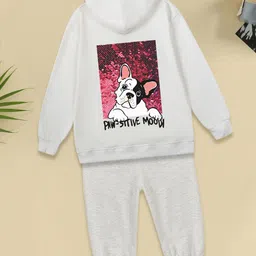 FOREVER FRIDAY Girls Printed Hooded Pure Cotton Sweatshirt With Joggers-picture-24