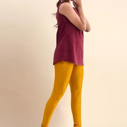 Trendmalls Women's Microfiber Elastane Stretch Soft Leggings with Ultrasoft Waistband image 2