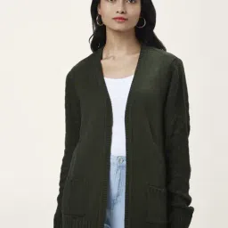 Honey by Pantaloons Green Self Pattern Cardigan-picture-19