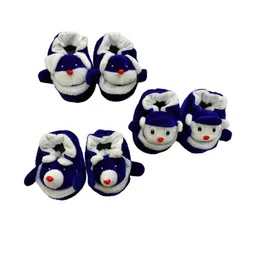 LMN CHILD CARE Pack Of 3 Kids Blue Cartoon Character Cotton Booties-picture-29