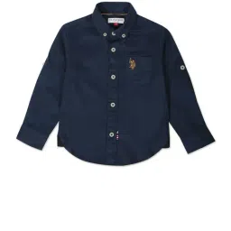 U.S. Polo Assn. Boys Navy Solid Full Sleeves Shirt-picture-38