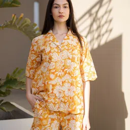 SANSKRUTIHOMES Women Printed Cotton Shirt With Shorts Night Suit-image-73