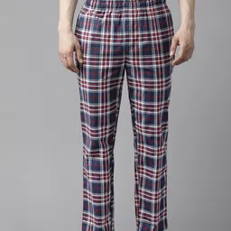 english navy English Checked Pure Cotton Lounge Pants-picture-26