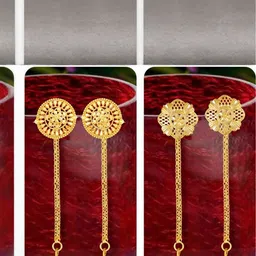 VIVASTRI Women Gold-Plated Alloy Earrings-image-95