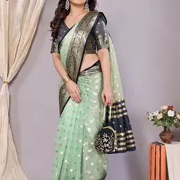 Mitera Woven Design Zari Banarasi Saree image 3