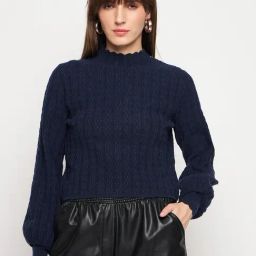 MADAME Navy Regular Fit Sweater-picture-29