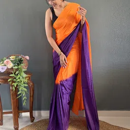 V3 FASHION STUDIO Colourblocked Zari Pure Georgette Saree image 3