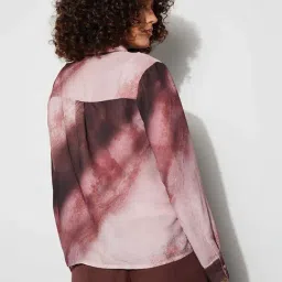 Code By Lifestyle Medium Pink Regular Fit Printed Shirt With Inner image 2