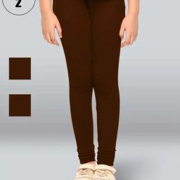 Lyra Kids Brown Skinny Fit Leggings (Pack of 2)-picture-35