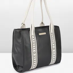 Caprese Nick Structured Shoulder Bag with Brand Logo image 3