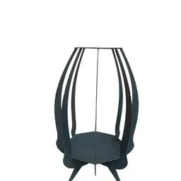 generic Modern Outdoor Fire Pit, Black Metal Frame, Decorative Garden Bonfire Stand image 4