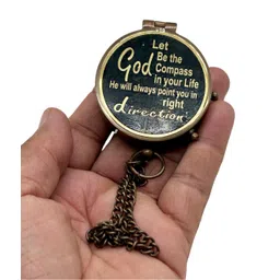 generic Classic Vintage Nautical Brass Pocket Compass with Chain – Antique Marine Navigation Tool, Ideal Gift for Sailors, Explorers, and Nautical Collectors image 4