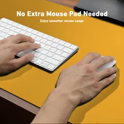 V-CUBE Designs Premium Vegan Leather Dual Color Desk Mat 90X45cm 1.8mm Thick| Laptop Mat/Extended Large Mouse Pad, Reversible Deskspread |High Tear/Peel Strength|Anti-Slip,Splash-Proof| Blue&Yellow image 5