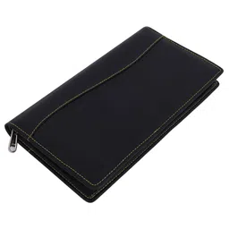 haappybox All in one Leather Travel Wallet with Passport, Boarding Pass & Cheque Book case with Zip (Black) image 1