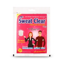 PRC HERBAL Sweat Pads for Underarms | For Underarm Sweat Stains & Foul Odour | Breathable Material for Quick Absorption | Self-Adhesive Sweat Pads (10 Pads) (Sweat Clear) image 1