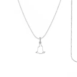 akshat sapphire Sterling Silver (92.5% purity) Spiritual Swami Samarth Chain Pendant (Pendant with Chain) for Men and Women Pure Silver religious Swami Chain Locket for Good Luck, Health & Wealth (7338) image 1