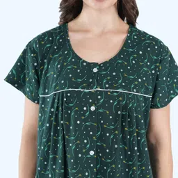 anglina Women's All Over Printed Open Front Cotton Blend Nighty/Maxi/Nightgown/Nightwear WSR-116 image 5