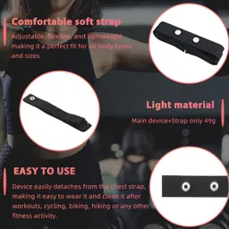 FITCENT Heart Rate Monitor Chest Replacement Strap Compatible with Polar H10 H9 H7, Adjustable Soft HR Belt Work for Polar Heart Rate Sensor (Black) image 5