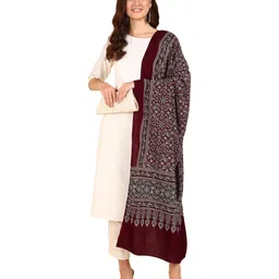 amrozia Ajrakh Print Rayon Dupatta for Women (Multicolour; Free Size) image 5