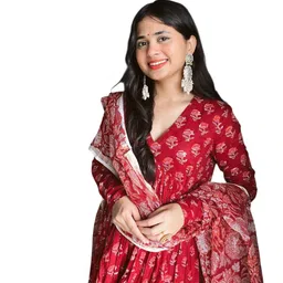 rangnavi Women's Printed Kurta with Palazzo & Dupatta | Ethnic set | Kurta set image 1