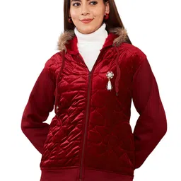 pivl Women's Fleece Winter hooded Casual Jacket image 1