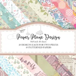 Paper Plane Design Multiple Pattern Craft Sheets 40 Pack for Craft Cutters, Printers, Letters, Origami, Decals (Style 2) image 1