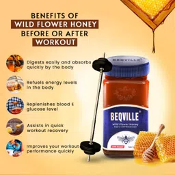 BEQVILLE HONEY Raw Organic Honey NMR Tested Forest Pure Natural Original Honey Unprocessed Raw Honey - 500gm Glass Jar image 5