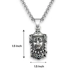 elleva Mahadev Locket for Men Stainless Steel Pendant | Lord Shiva Necklace Mahakal Chain for Boys Shivling Style |Birthday Gifts for Best Friend, Boyfriend, Brother (Pack of 1) image 3