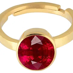 kirti sales GEMS 11.25 Ratti Certified Unheated Untreatet A+ Quality Natural Ruby Manik Gemstone Panchdhatu Gold Ring for Women and Men image 3